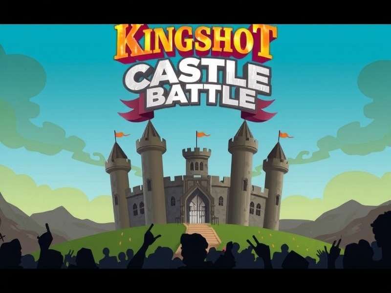 Medieval castle battle scene with warriors and siege weapons