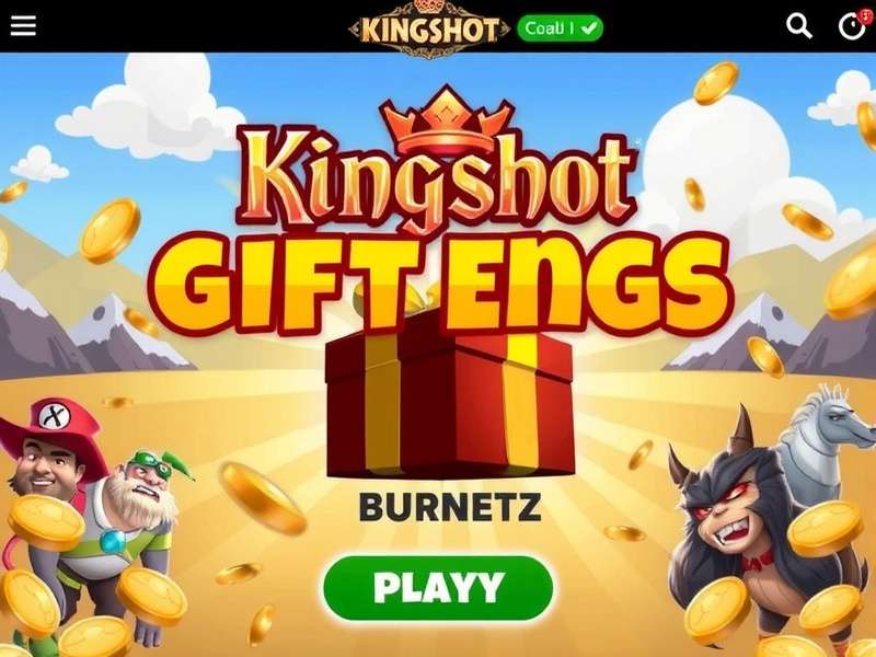 Kingshot gameplay scene with gift codes floating
