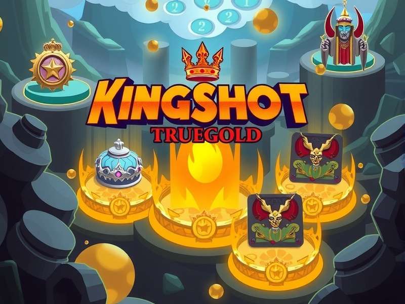 Epic Kingshot Truegold gameplay scene showing a warrior in golden armor