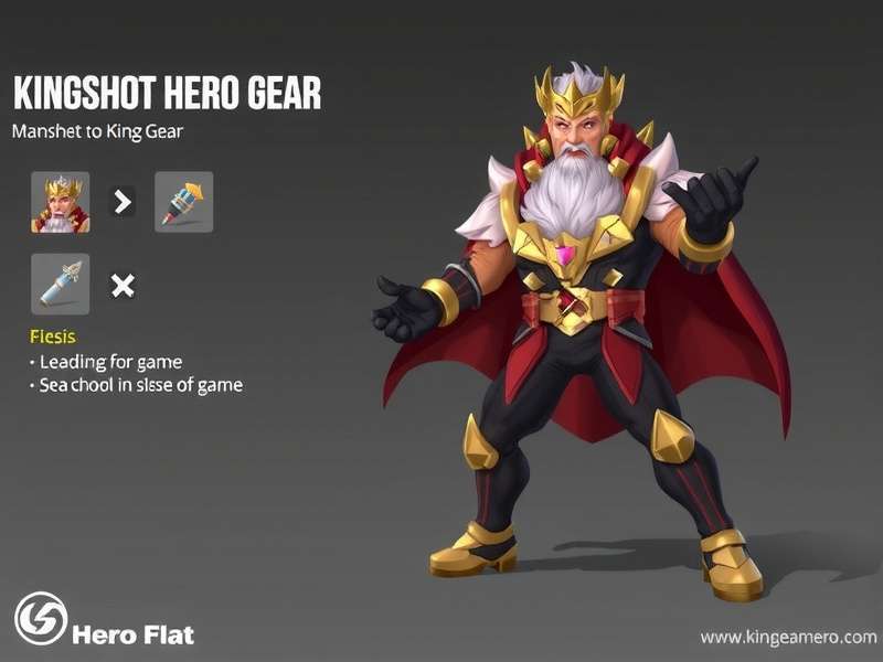 Kingshot Hero Gear showcase featuring various armor sets and weapons