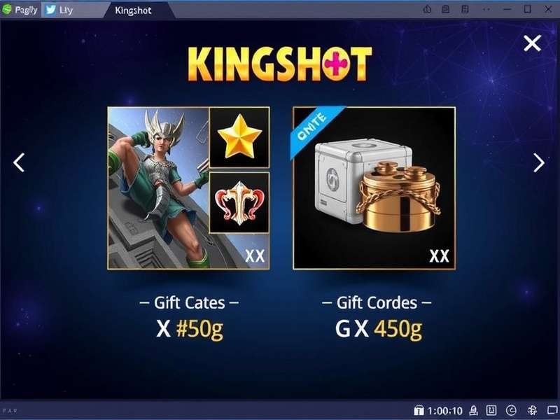 Kingshot game scene showcasing gift code redemption screen
