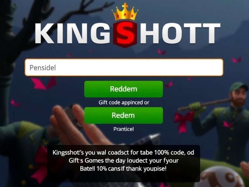 Kingshot game gift code redemption screen on mobile device