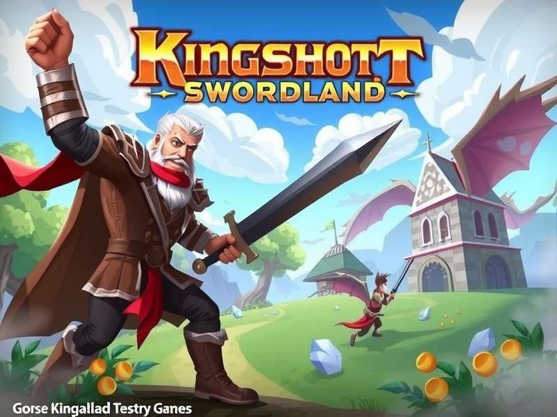 Kingshot Swordland Showdown gameplay screenshot showing epic hero battle