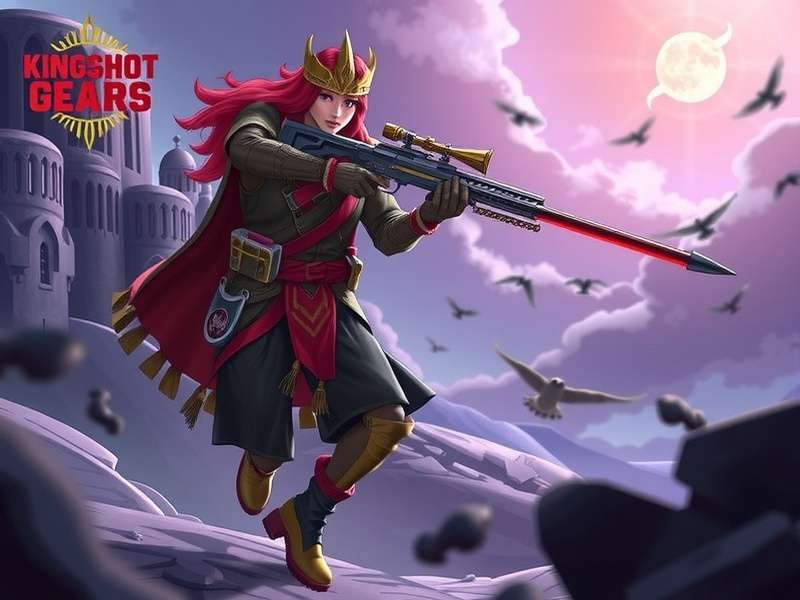 Epic Kingshot character showcasing legendary armor and weapons