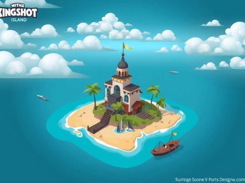 Aerial view of a complex strategic game island base design