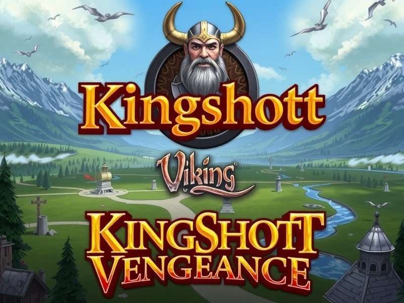 Viking warriors charging into battle under a blood-red sky in Kingshott Viking Vengeance