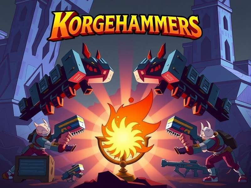 Kingshot Forgehammers Armament Competition finals — victorious team lifting the forged trophy
