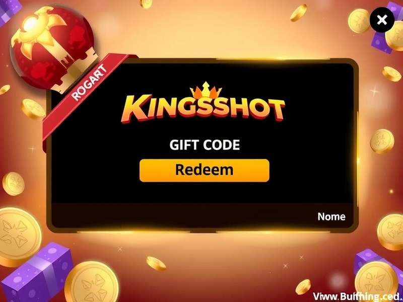 Kingshot Gift Code Redeem interface showing code entry screen with rewards